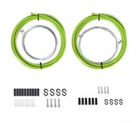 Yhenlovtt Brake and Shifter Cable Kit for Road and Mountain Bike - 5mm Brake Housing 2.5m, 4mm Shift Cable with PVC Coating, Compatible with for SRAM(green)
