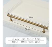 Yhenlovtt Brass Handle Exposed Antique Brass Furniture Handle Drawer Cabinet Door Handle(192MM)