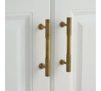 Yhenlovtt Brass Handle Exposed Antique Brass Furniture Handle Drawer Cabinet Door Handle(96MM)