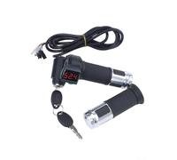 Yhenlovtt c For Bicycle Throttle Grip with LED Voltage Display for 36V 48V 60V 72V E-For Bike Scooter Handlebar, Real- Battery Mon(SILVER)