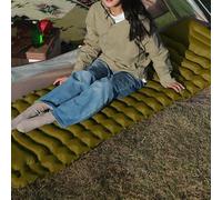 Yhenlovtt Camping Inflatable with Mat Outdoor Waterproofed Foot Pump Wear-resistant 20-second Mattress for Hiking and Camping 200x70x10cm Green