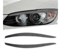 Yhenlovtt Carbon Fiber Headlight Eyelid Eyebrow Trim Cover for E92 E93 2006-2013, 2-Piece Set, Direct Fit Exterior Moulding Upgrade