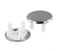 Yhenlovtt Chrome Overflow Sink Bathroom Cover for 2224mm Holes Round Basin Wash Standard Compatible with Trim Waste Basins Pack of 2