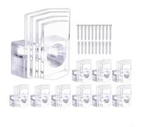 Yhenlovtt Clear Plastic Mirror Holder Clips 1/4 Inch with Screws and Anchors for Wall Mounting Glass and Picture Frames, 20-Piece Invisible Installa(m6)