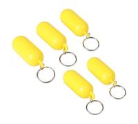 Yhenlovtt Colors Floating Keychains Having Kayaking Swimming Pack Oval Bright for Portable and Dur Rafting Five Floaters Abs Watertight Keychain (YELLOW)