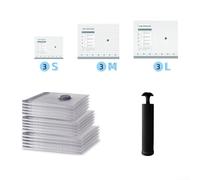 Yhenlovtt Compact Vacuum Storage Bag Set With Manual Pump For Travel And Home Use Compresses Clothing And Bedding To Save Space In Suitcases And Closets(9pcs+manual pump)