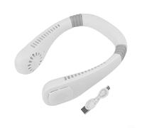 Yhenlovtt Cooling Neck Quiet Format Having Bladeless Plate 5 Speed Settings 1200mah Rechargeable Fan Cooling Operation Ushaped Silicone Battery (white)