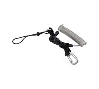 Yhenlovtt Diving Reef Hook Spring Lanyard with Ss316 Stainless Steel Core Rubber Coating and Abs Quick Release Buckle Antilost Tether for Scuba (Grey)