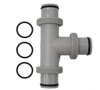 Yhenlovtt Dual Split Hose Plunger Valve Hose Connector Replacement 1.5in Tee T-Joint Connector for Pool Parts Swimming Pool Equipment PP Material with Rubber O-Rings