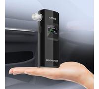 Yhenlovtt Electrochemical Alcohol Tester with LED Digital Display, Portable Breathalyzer for Car Use, Fast Screening and Precise Modes, ABS For Mate(BLACK)