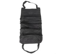 Yhenlovtt Foldable Oxford Tool Bag with Multiple Zippered Pockets for Outdoor Camping, Carpentry and Electrician Tools Storage, Portable Roll-Up De(BLACK)