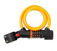 Yhenlovtt For 12mm for Bike Lock Having Built-in Combination Steel Cable Anti-theft Password Mount for Led Lock Tail Light 5-digit Night Cycling Safety (ORANGE)