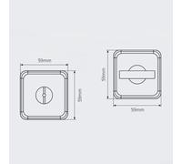 Yhenlovtt Graysku, Square Sliding Door Lock, Zinc Alloy Invisible Pocket Door Lock for Bedroom, Balcony and Interior Sliding Doors
