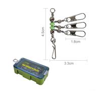 Yhenlovtt High- Luminous Fishing Swivel with 360° Rotation, Stainless Steel & Solid Ring for Squid Jig Lures, Waterproof Glow-in-the-Dark Silicone Strip, 15/20/25 Pcs(8th green)