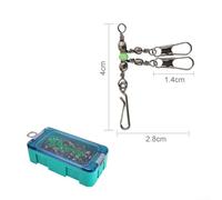 Yhenlovtt High- Luminous Fishing Swivel with 360° Rotation, Stainless Steel & Solid Ring for Squid Jig Lures, Waterproof Glow-in-the-Dark Silicone Strip, 15/20/25 Pcs(10th blue)