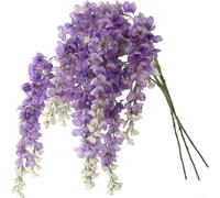Yhenlovtt Home Decor Wedding Party Dailisen Silk Purple Wisteria Artificial Flowers 40in Fake Wisteria Floral Hanging Plant for Garland (PURPLE)