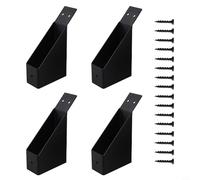 Yhenlovtt Iron Pergola Angle Brackets 45° - Heavy-Duty Connector Set for 2"x4" Wood Posts, Black Coated, Sturdy Outdoor Support for Terraces, Tree Houses & Log Cabins(4PCS)
