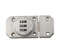 Yhenlovtt Keyless Cabinet Lock - For Durable Zinc Alloy 3-Digit Rotary Combination Door Lock for Drawers, Closets & Lockers, 80mm x 38mm, No Keys Required, Multiple(SILVER)