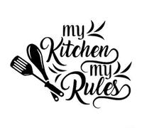 Yhenlovtt Kitchen Wall Decal "My Kitchen My Rules" Removable Vinyl Sticker Home Decor Art DIY Personalized Decoration Easy Application 55x44cm