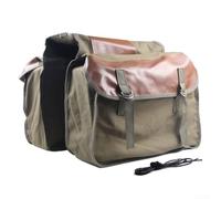 Yhenlovtt Leather Stitch Canvas Pannier Bags 13x17in for Durable Leather | Spacious interior, fits groceries tools gear, for durable fabric, buckle closure, daily commute(Khaki)