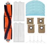 Yhenlovtt Main Brush Side Brushes Dust Bags Mop Clo Replacement Accessory Pack for Everybot Q5 Robot Vacuum 17/28piece with Set (A)