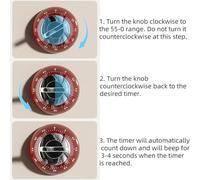 Yhenlovtt Mechanical Kitchen Timer Having Magnetic Back for Cooking Baking Egg Reminder - 70db Alarm Saucer-shaped Abs Layout 7.6 X 7.6 X 6.5 Cm - White/red/green(RED)