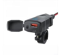 Yhenlovtt Motorcycle USB Charger With 30W USB-C PD And 18W For QC3.0 Ports, 12V-24V DC Input, For Mobile Phones And Tablets(A)