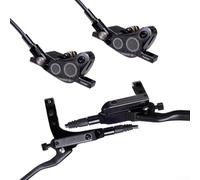 Yhenlovtt Mountain For Bike Hydraulic Disc Brake Set with 4 Piston Caliper, Oil Pressure Brakes for Cycling, Compatible with 51mm IS & 74mm Post Mount, F(BLACK)