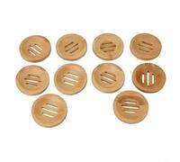 Yhenlovtt Natural Wood Soap Tray, Round Soap Dish Storage Holder Plate, Rustic Bathroom Organizer,for Home Bath Accessories