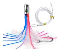 Yhenlovtt Octopus Soft Trolling Bait 22cm 85g with 1.7m Leader and 8/0 Hook, Metal and Silicone Saltwater Lure for Sea Boat Fishing, Ideal for T(B)