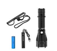 Yhenlovtt P70 LED Diving Flashlight 4000 Lumens Waterproof IPX8 50M Underwater Torch for SCUBA Snorkeling with 18650 26650 Battery Options(B)