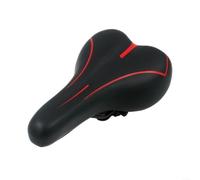 Yhenlovtt PU Leather Bike Seat With Adaptive Thick Sponge, Rounded Narrow Front, And Curved Bow Base To Minimize Vibration On Rough Roads(Black-Red)