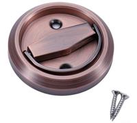 Yhenlovtt Pull Door Lock for Interior Doors 304 Stainless Ball Recessed Steel Lock with Concealed Ring Compat Modern Handle Blueprint Minimalist (D)