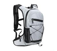 Yhenlovtt Reflective Cycling Pockets 8l Water Hydration Pack Having Mesh Breathable Compartment Multiple Storage Backpack Bladder Hiking and Straps (Grey)