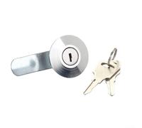 Yhenlovtt Round Cam Lock for Cabinet Door, Distribution Box & Equipment - Zinc Alloy with Copper Core, 48mm x 16mm, Silver (Includes 2 Keys)(A)