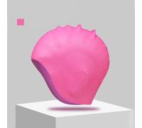 Yhenlovtt Silicone Swimming Cap with Ear Pockets for Long Hair, Elastic Waterproof Swim Hat for Adults & Kids, Black Blue Pink White Grey Colors(PINK)