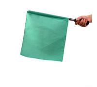 Yhenlovtt Soccer Referee Flags with Stainless Steel Pole and Foam Grip, Waterproof Nylon Linesman Signal Flags for Football Match Officials, Red G(GREEN)