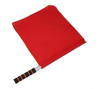 Yhenlovtt Soccer Referee Flags with Stainless Steel Pole and Foam Grip, Waterproof Nylon Linesman Signal Flags for Football Match Officials, Red G(RED)
