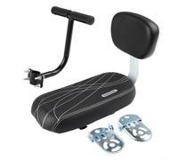 Yhenlovtt Soft Foam Rear Bike Passenger Saddle Equipped with Backrest and Safety Handle Replacement Seat Cushion for MTB Electric Bikes Adults Youths Use(without)