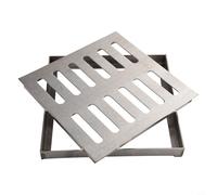 Yhenlovtt Stainless Steel Drain Grate, Heavy-Duty Outdoor Drainage Cover with Slip-Resistant Brushed Finish, Double-Row Hole Design for Fast Water Flow in(200 * 200 * 30 * 3mm)