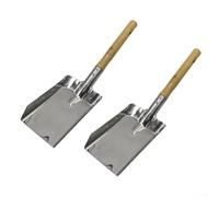 Yhenlovtt Stainless Steel Fireplace Shovel for Ash Cleaning - 2 Pack, Compatible with Fireplaces, Wood Stoves & Fire Pits, Ergonomic Handle, Heat-Resistant Tool