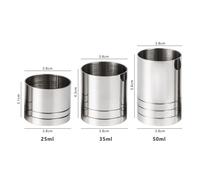 Yhenlovtt Stainless Steel Measuring Cup Set for Cocktails Bar Function - 25 Ml / 35 Ml / 50 Ml Triple-scale Liquid Measure Gadget Food-grade 304 Steel Compact Barware Accessory(50ML)