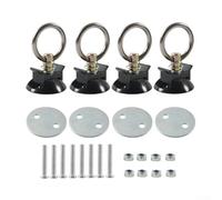 Yhenlovtt Stainless Steel Ring 1333 Lbs Capacity Tie down Po 22 Pcs Ltrack Guide Rail Fixed Hoist Ring Anchor Set Heavy Duty Aluminium and Base (BLACK)