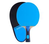 Yhenlovtt Table Tennis Racket 7-Ply Wood Ping Pong Paddle with Long Handle, Black and Red Rubber Blade for Offensive or All-Round Play, Lightweight