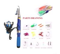 Yhenlovtt Telescopic Fiberglass Fishing Rod and Reel for Combo Set Having Super Short 38cm Shrink Length for Sea Fishing 5-11 Sections .0 Through 2.4m Le (2.4)