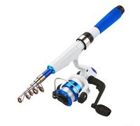 Yhenlovtt Telescopic Travel Fishing Rod with Easy to River Retractable Reel 12m for Eva Grip and Foldable Pole or Sea for Lake Handle Carry (Bule) (RodReel)