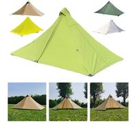 Yhenlovtt Ultralight Pyramid Camping Tent for 12 Person Backpacking and Hiking Single Layer Pu3000 Tearresistant 210t Fabric Trekking (Grass Green)
