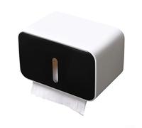 Yhenlovtt Wallmounted Paper Towel Holder for Bathroom to Keep Rolls Dry Spacesaving Toilet Ti - Water-resistant Storage Rack with Sealed Pattern (BLACK)