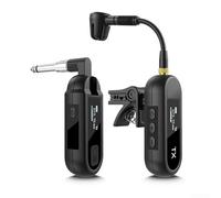 Yhenlovtt Wireless Microphone System, for Saxophone Trumpet, with 100ft Range Clip-On Rechargeable, Professional Musical Instrument Mic Black(1 to 1)