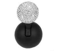 Yhenlovtt Wooden Rhinestone Car Start Button Cover Decoration with Crystal Ball Design for Easy Installation and Interior Enhancement, Compatible with Tru(WHITE)